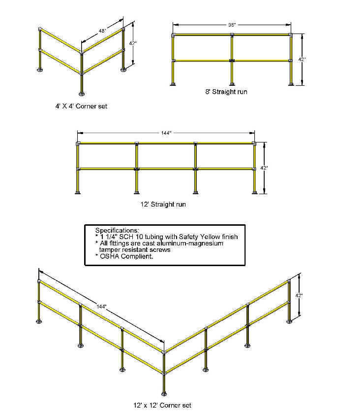 Warehouse Handrail Safety Railing